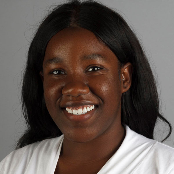 Portrait of Ebony Hargrove-Wiley smiling at the camera.